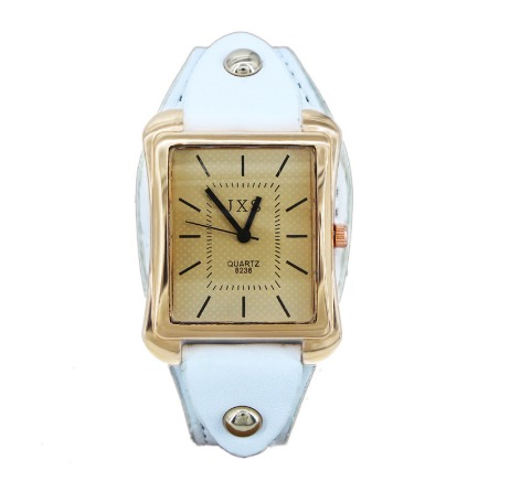 Square simple men's and women's belt watch retro strip nail men's watch student watch F001