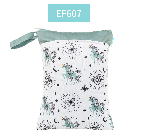 Happyflute Wetbag For Baby Diapers Nappies Waterproof Reusable Diaper Bag With Two Zipper 30cmx40cm C6