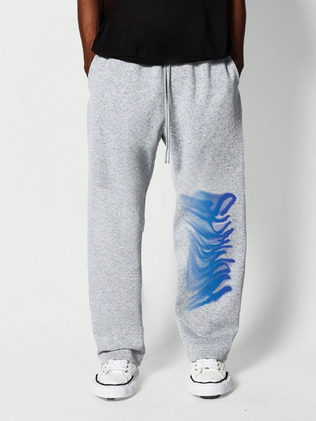 SUMWON Drop Crotch Jogger With Graffiti Graphic Print