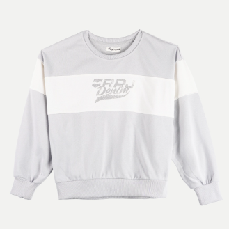 RRJ Ladies Basic Jacket Boxy Fitting Long sleeve Sweatshirt for Women Trendy Fashion 123464 (Gray)