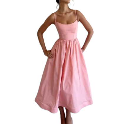 Lovito Women Elegant Plain Zipper Dress LNL35086 (White/Pink/Blue)