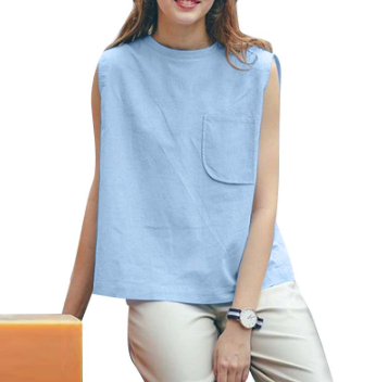 ZANZEA Women Korean Casual Front Pockets Sleeveless Solid Color Tanks