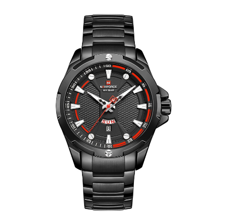 Naviforce Men Fashion Luxury Black Military Quartz Sport Wateproof Casual Wristwatch FULL BLACK