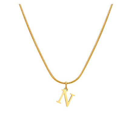 Vnox Gold 26 Capital Letter Necklace for Women,Stainless Steel Initial Pendant Necklaces N