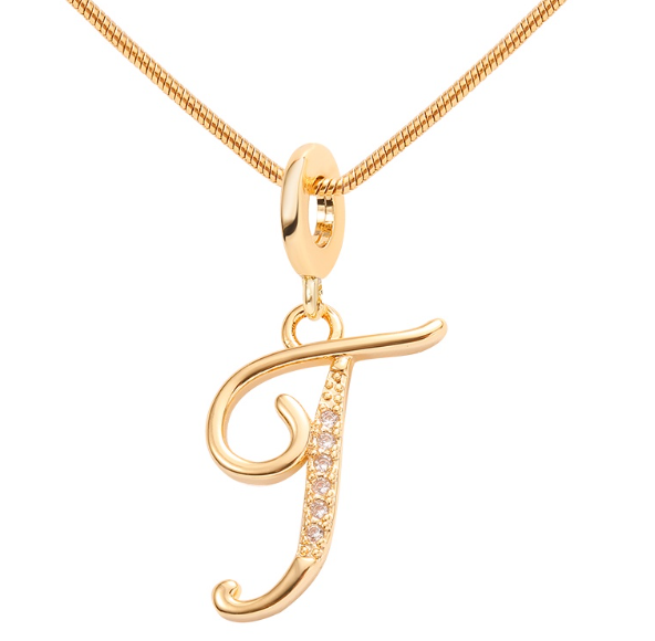 Lisa 18k Gold Plated Necklace Letter Pendant Fashion Accessories Necklace Women T