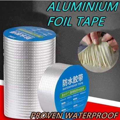 Aluminum Foil Adhesive Tape Butyl Rubber Foil Self Adhesive High Temperature Resistance Waterproof Adhesive Tape For Roof Super Fix Repair Wall Crack
