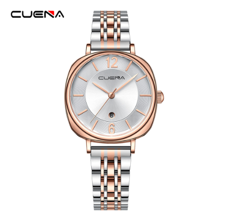 New CUENA Original Women Watches Fashion Brand Casual Business Stainless Steel Waterproof Quartz Analog 6055 W01