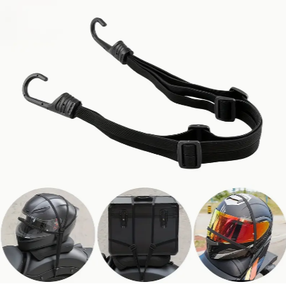 1pc Universal Motorcycle Helmet Luggage Rope, 60.96cm Motorcycle Bungee Cord Bandage Retractable Elastic Strap Gear Helmet Luggage Thicken Netting