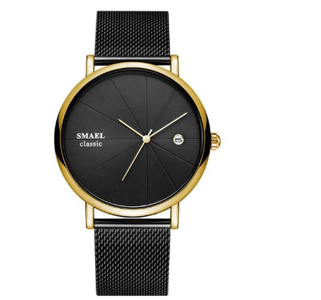 SMAEL 9129 Fashion Ultra-thin Men's Watch Waterproof Mesh Steel Band Quartz Classic Brand Business Watch M3
