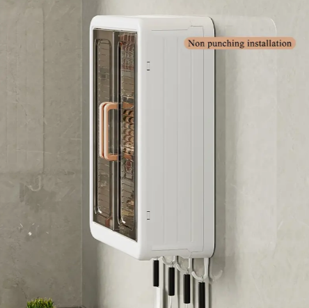 1pc Multifunctional Storage Box With Double Open Door, Divided Design Storage Box, Wall Mounted Storage Rack, Kitchen Accessories, Bathroom Accessories, Home Organization And Storage Supplies