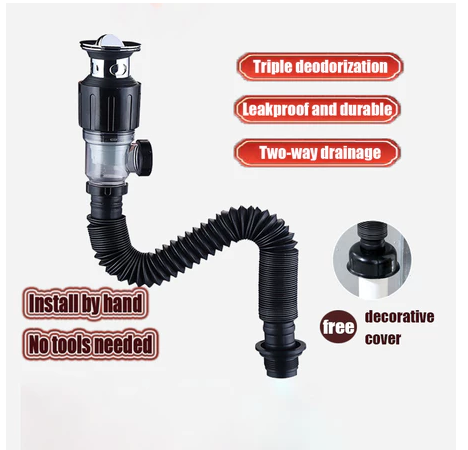 Multifunctional Drain Deodorising Sink Bathroom Traps Sink Drain Pipe Set