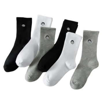 Fashion Brand NB Same Small Head Solid Color Medium Hose Fashion Trend Street Socks Men and Women Embroidered Pure Cotton Socks
