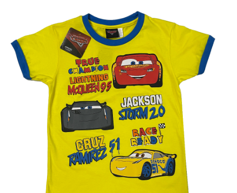 Disney Cars True Champion Boys Kids And Todllers Yellow T-Shirt