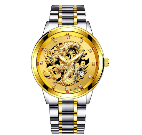 Binbond Original Luxury Gold Luminous Fashion Luxury Waterproof Men's Watch Quartz Stainless Steel Wrist Watch M04