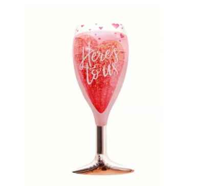 38 inch Valentine's Day Wedding Love Pink Heart Champagne Cup Party Decoration Aluminum Foil Balloon