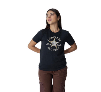 Converse Chuck Patch Leopard Infill Women's Tee - Converse Black
