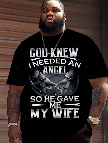 Plus Size Men's Trendy Palm Print Crew Neck Short Sleeve Casual T-Shirt, Summer