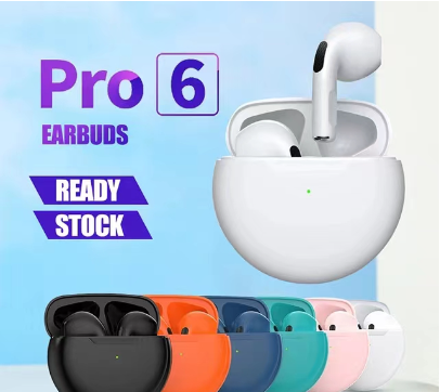 Pro6 TWS Bluetooth Earbuds Wireless Bluetooth Earphone Touch Control HiFi Stereo Headset with Charging Box earphones Bluetooth