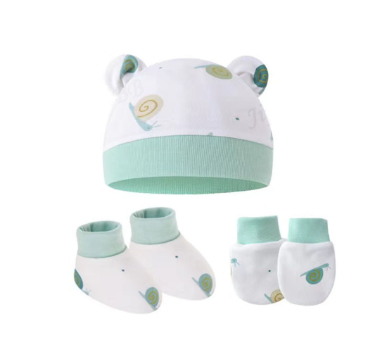 Baby hat Baby Mittens Booties Set newborn cap infant hats fashion Soft Cotton newborns Beanie 43