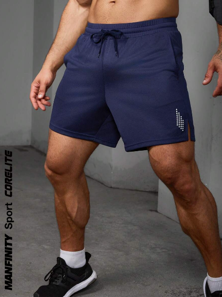 Manfinity Sport Corelite Men's Polka Dot Printed Drawstring Waist Casual Sports Shorts