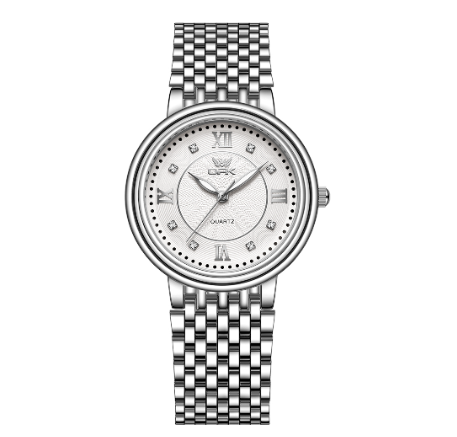 OPK Watch For Men Waterproof Original Automatic Stainless Steel Fashion Minimalist Watch WHITE DIAL SILVER STRAP