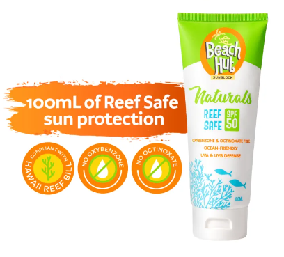 Beach Hut Naturals Reef Safe SPF50 100ml Lotion Sunscreen