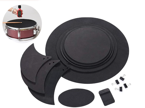 GEEBON 10PCS Drum Kit Mute Pad Bass Snare Drum Sound Off Mute Silencer EVA Quiet Practice Pad Set