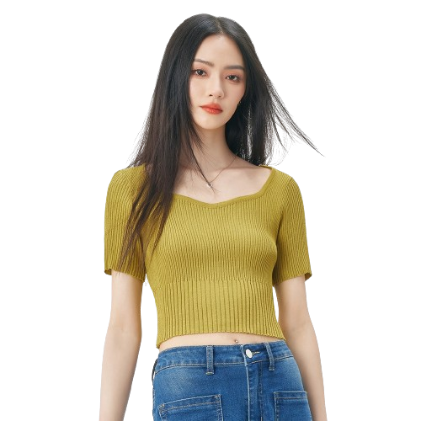 Lovito Plain Short Sleeves Basic Knit Top L52AD057