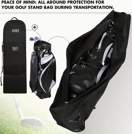 1pc Foldable Golf Club Bag with Wheels and Detachable Shoulder Straps - Perfect for Airline Travel and Aviation Golf Trips