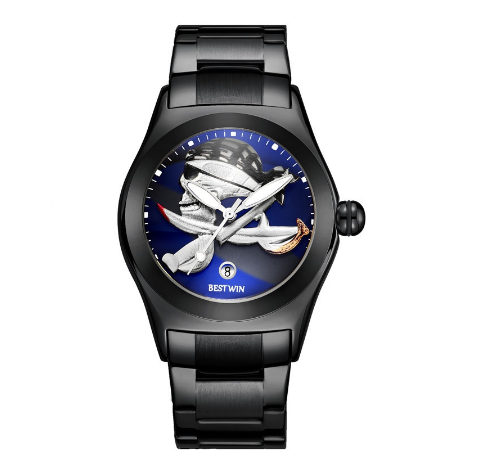 Binbond Original Luxury Fashion Men's Watch Male Pirate Skull Luminous Calendar Quartz Stainless Steel Men's Watch 5