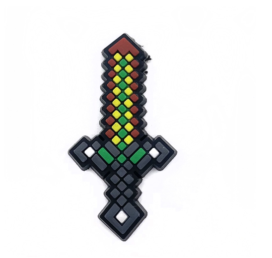 Cartoon Alex Sword Croc Jibbitz for Kids Minecraft Jibbits Charm Computer Game Jibits Crocks Shoes Accessories Shoe Charms Pins 022