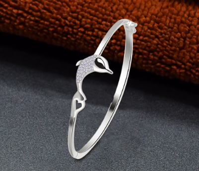 92.5 Italy Sterling Silver Fish Ladies Bangles
