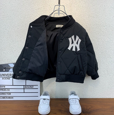 Boys Cotton Thick Regular Jacket Clothes Coat 2022 New Style Children Fleece Jacket Kids Handsome Baseball Uniform