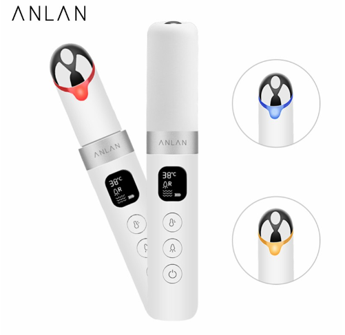 ANLAN Electric Eye Face Massager Vibration Red/Blue/Yellow Light Theraphy Anti Aging Remove Dark Circle Anti Wrinkle