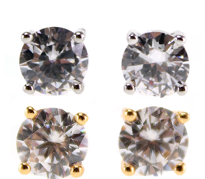 Earring Stud Single Stone Round