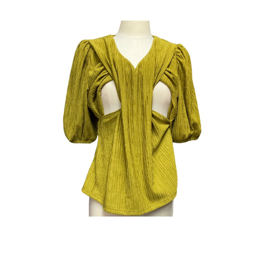 Nursing Blouse Puff Sleeve Plain Bark Nursing Top Breastfeeding Blouse Nursing wear Baptismal Outfit NB7