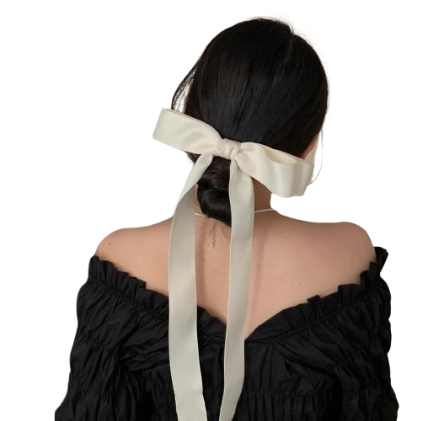 Lovito Women Romantic Butterfly Bow French Extra Longribbon Rbbon Hair Clips LFA1141