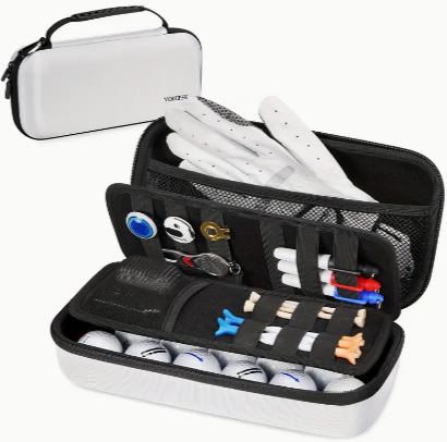 1pc Golf Glove Holder With Removable Golf Glove Shaper, With 2 Dividers For Balls, Golf Tees, Divot Tools Storage, Golf Gifts For Men, Bag Only, Nou Included Accessories