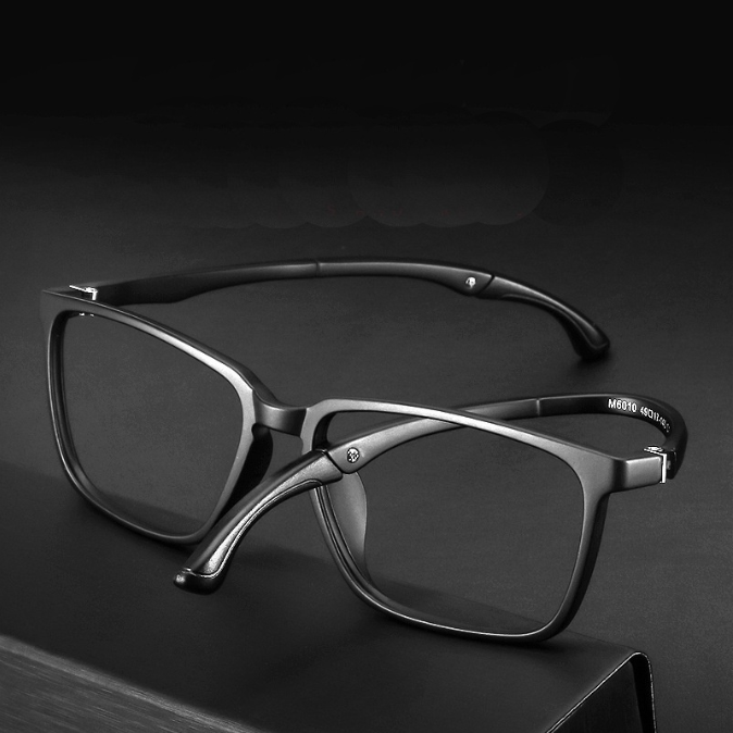 HEVIA TR90 Glasses Frame Men's Comfortable Full Frame Big Face Ultra Light Glasses Frame Elastic Paint Glasses PT068