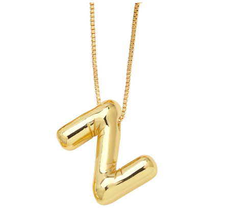 Fashion 26 Letter Pendant Gold Plated Necklace Style Versatile Collar Chain Women's Friends Commemorative Jewelry Accessories Gift Z