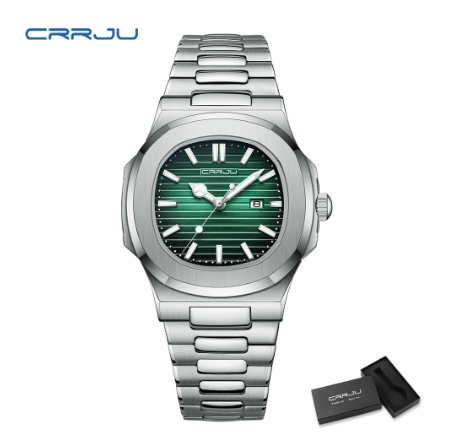 CRRJU watches top luxury fashion trend original brand casual simple new design stainless steel strap luminous hands quartz waterproof men's Watch M1