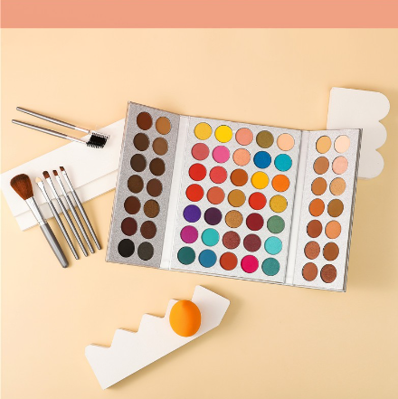 BEAUTY GLAZED 63 Color Eye shadow Palette Gorgeous me Waterproof shimmer Matte Eyeshadow Palette Makeup Brushes