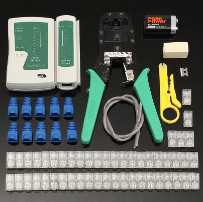Kingdo 8 in 1 RJ45 Cat5e Cat6 Network Ethernet LAN Kit Cable Tester Crimper Crimping Tool Set