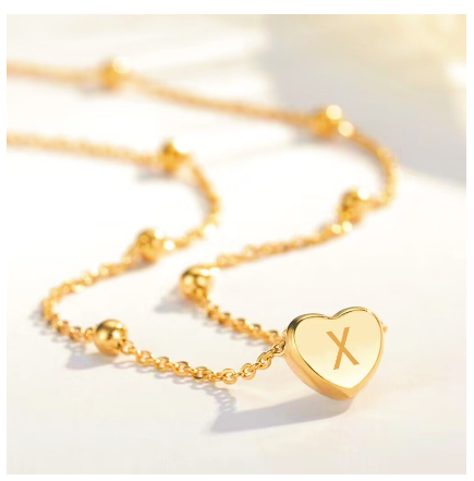 Kwintas Stainless Steel Necklace For Women 18K Gold A-Z Titanium Steel Pendant Accessories Jewelry Gift X