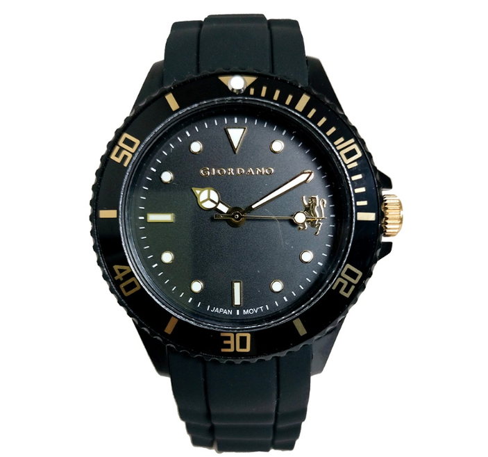 Giordano Sports Black Rubber Analog Quartz Watch For Unisex G2191-77