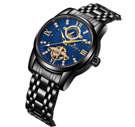 CAROTIF Watch for men Brand Automatic Mechanical Skeleton Sport Watches Waterproof Stainless Steel F6002 2