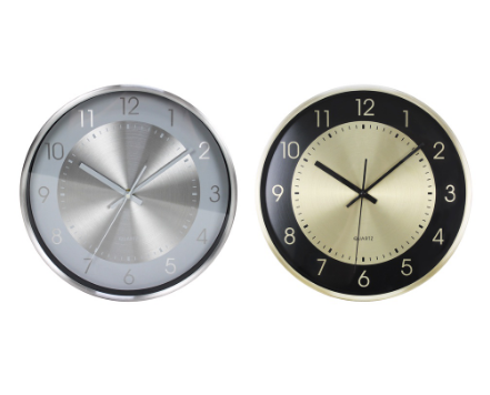 At Home Deluxe Eugene Silent Nordic Metal Wall Clock 12“ Inches Easy Read Analog For Home Office