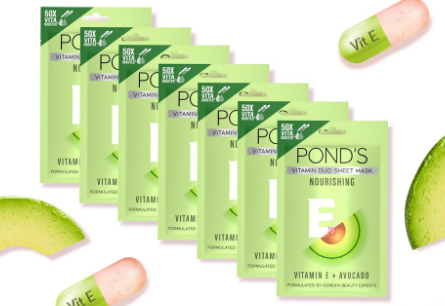 Pond's Vitamin Duo Sheet Mask Nourishing Avocado and Vitamin E 20g (Bundle of 7)