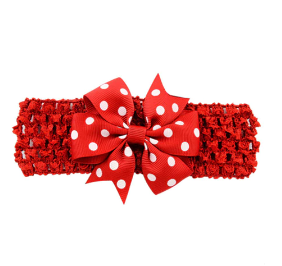 Baby Girl Cute Bow Hairband Baby Hair Accessories Girl Hair Accessories Girl Polka Dot Bow Hair Rope HA19