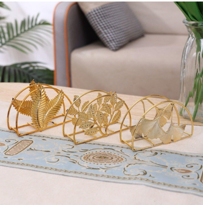 Modern Paper Napkin Holder, 4.53 x 2.76 Inch Gold Decorative Napkin Holder for Tables, Kitchen, Restaurant and Bar, Creative Tabletop